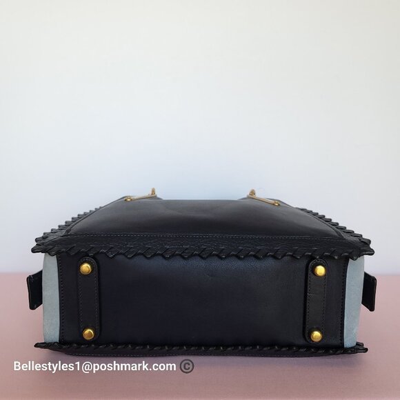 COACH Dreamer 27 Whipstitch Colorblocked Mixed Leather & Suede Satchel-Ink Mult⭐ - Picture 8 of 16